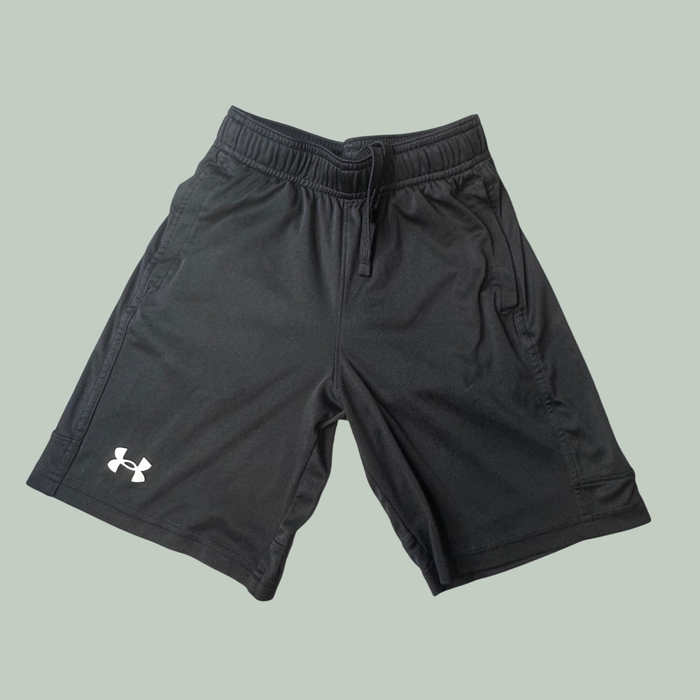 Under Armour Shorts Kids YSM Black 1362477 Loose Fit Athletic HeatGear Pockets